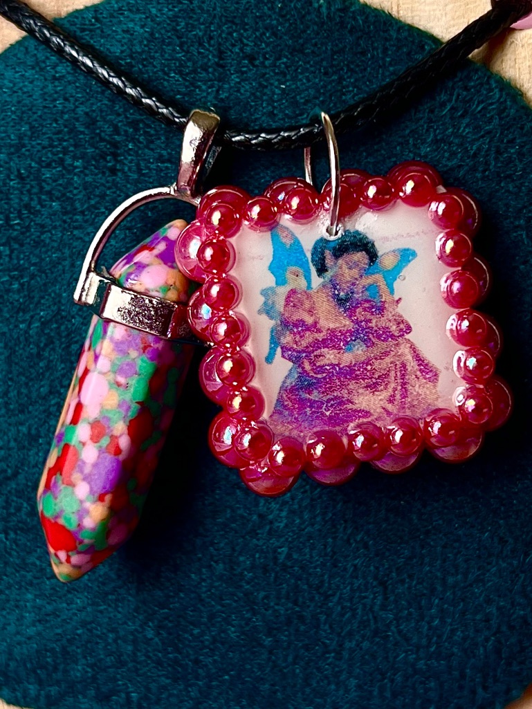 Confetti Crystal Fairy Necklace | Rainbow Rhinestone Pendant